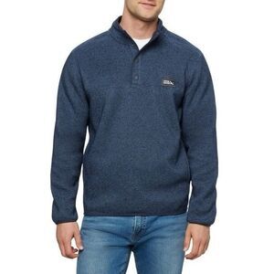 NWT Eddie Bauer Men's Fleece Henley Sweater Blue- Size Medium